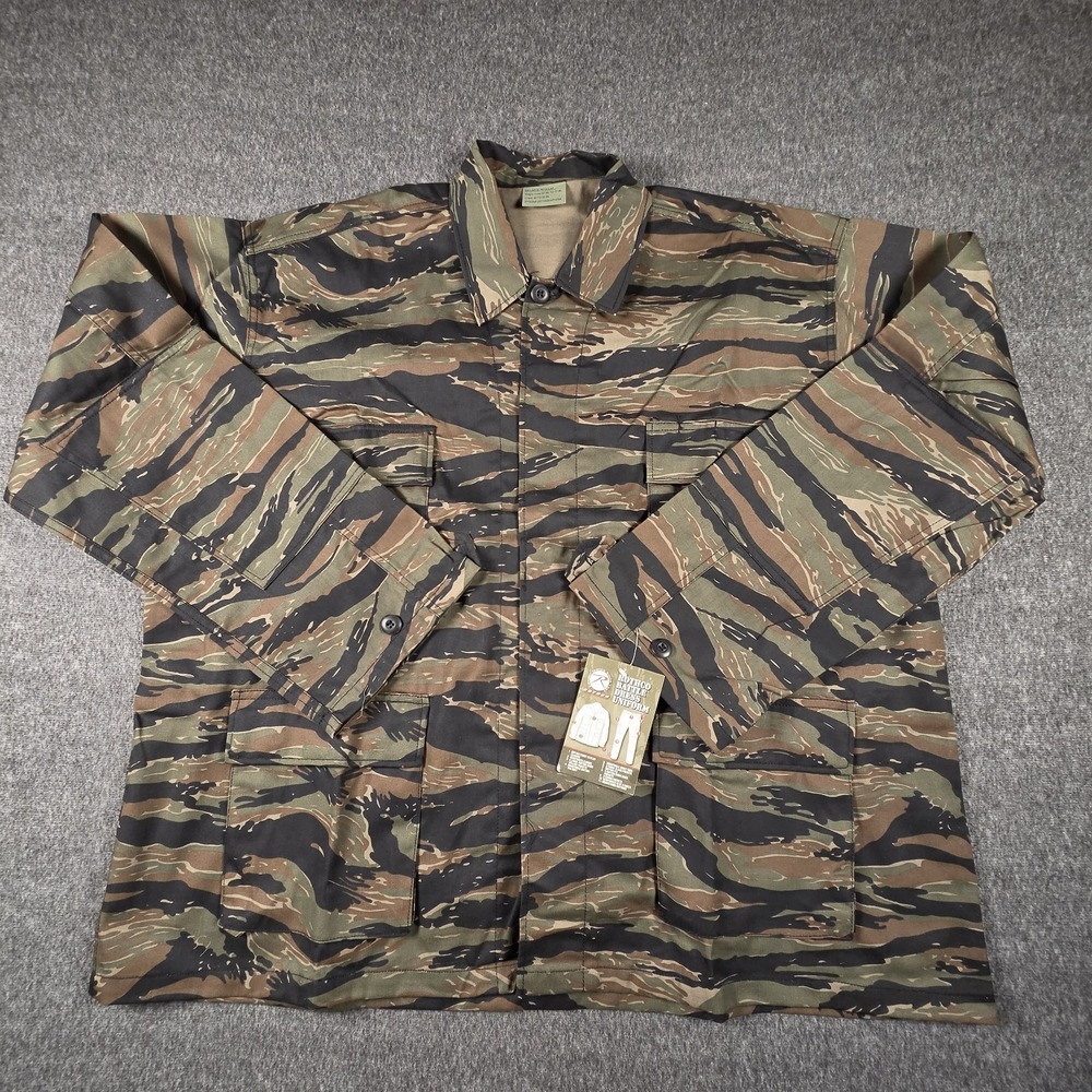Tiger Stripe Camo Jungle Jacket Mens 2XL Vietnam Style Battle Dress Uniform